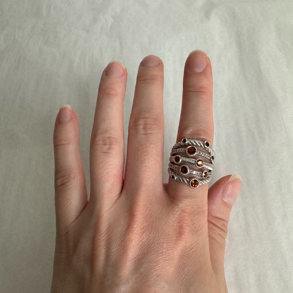 Judith Ripka Multi Band Ring Citrine Silver - Picture 7 of 7